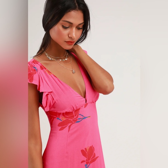 NWT Free People Pink She’s a Waterfall Dress - Picture 2 of 7